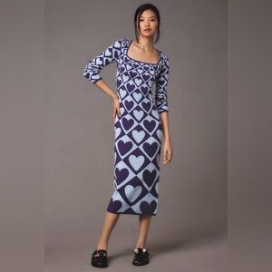 FARM Rio Purple and Light Blue Heart Dress